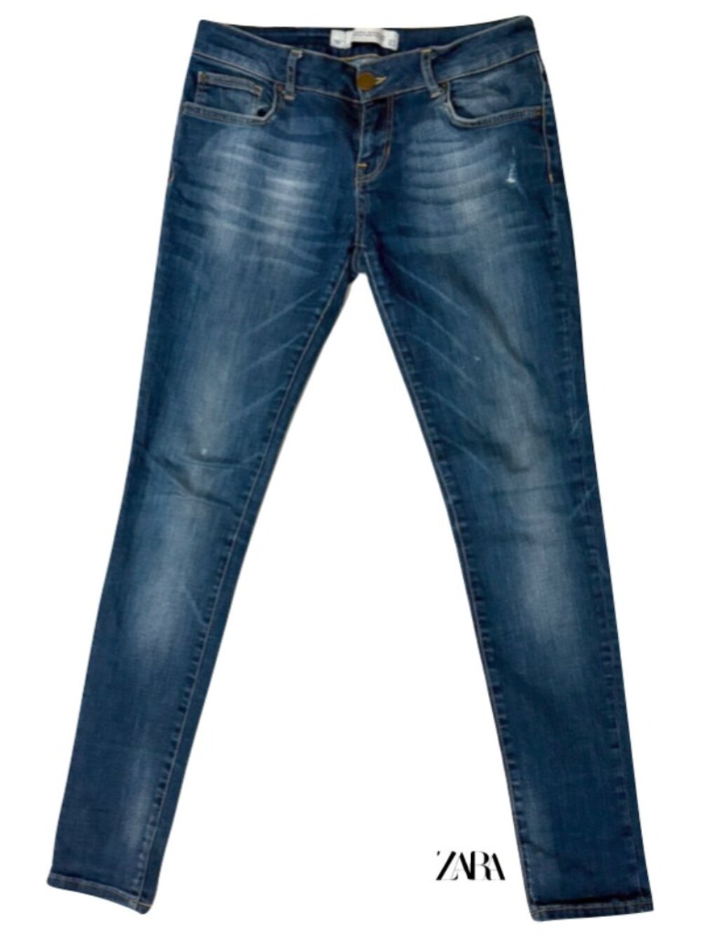 2/$29 Zara womens jeans size 8 blue skinny low rise stretchy